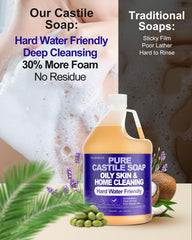 FLOWHYET lavender castile soap 1 gallon for versatile body and home care
