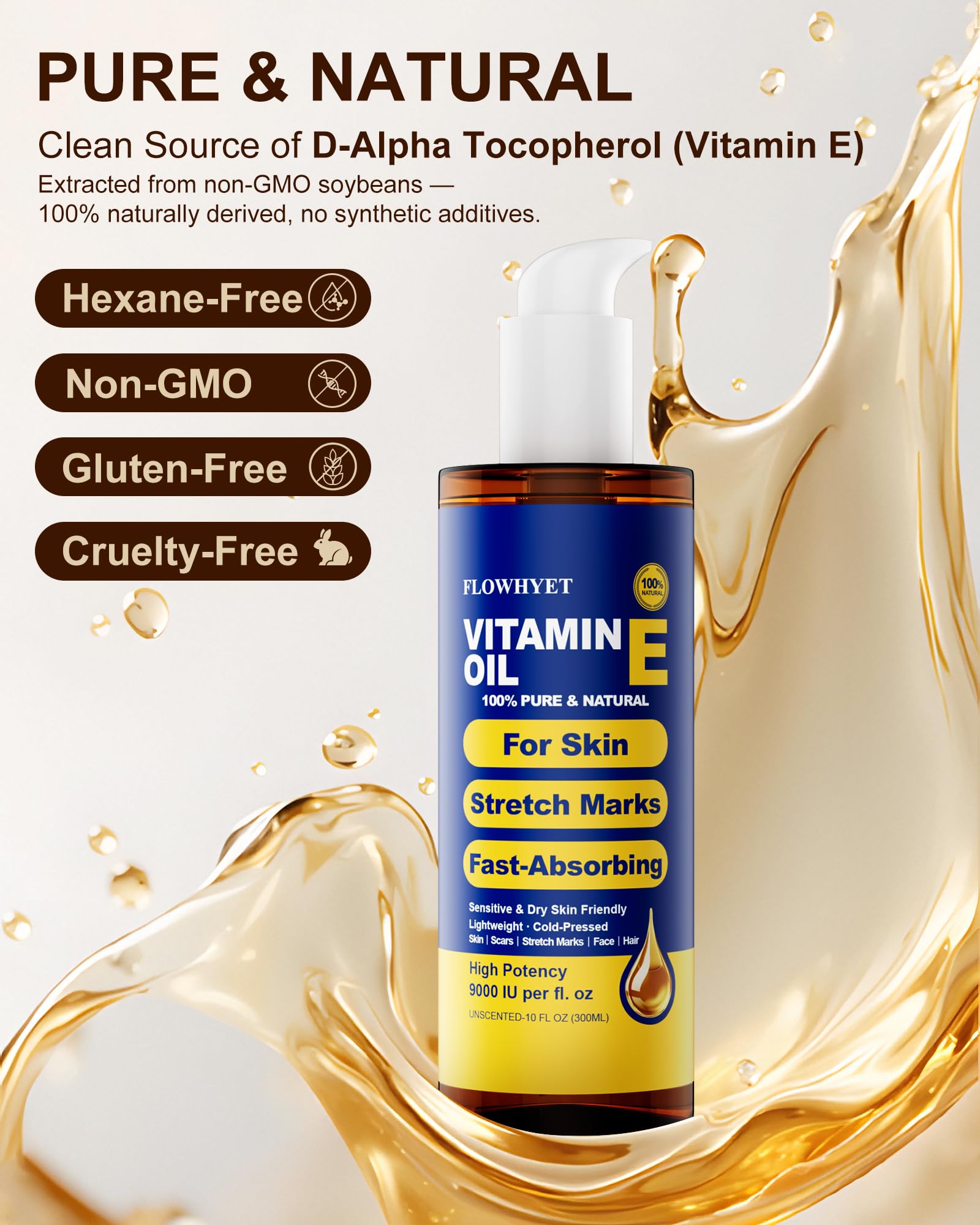 FLOWHYET face and body oil usage on clean skin for softness.