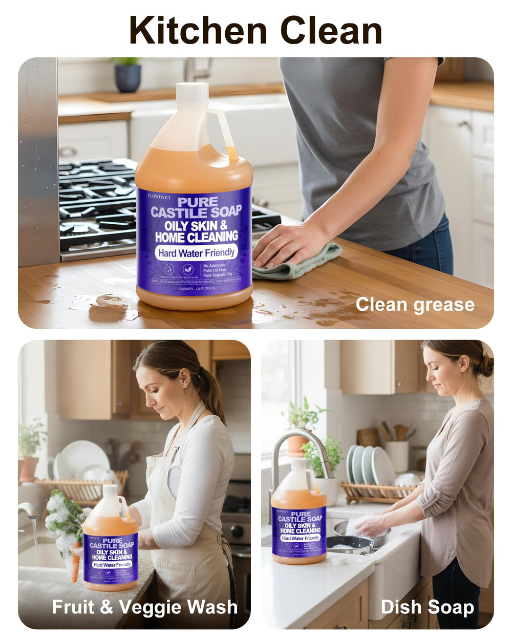 FLOWHYET hard-water cleaning performance—no residue, ideal for eco-friendly households.
