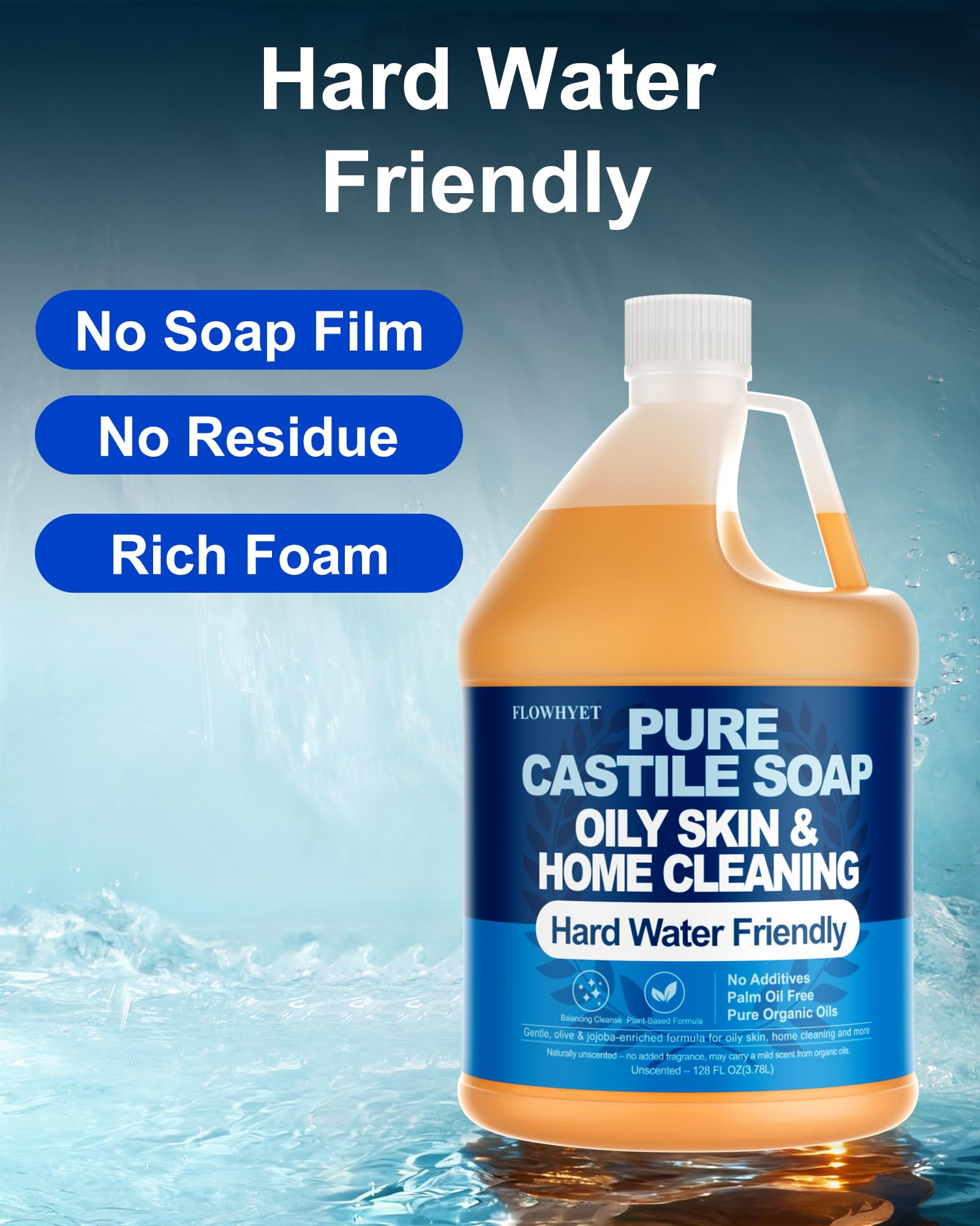 FLOWHYET hard water friendly formula leaves no residue