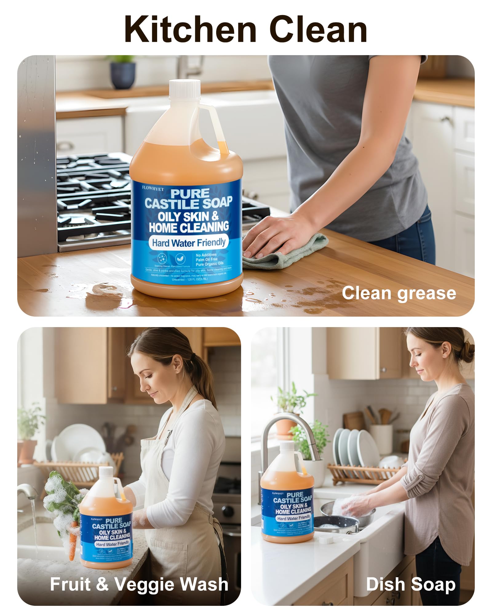 FLOWHYET multi-purpose cleaner for dishes, laundry, and surfaces
