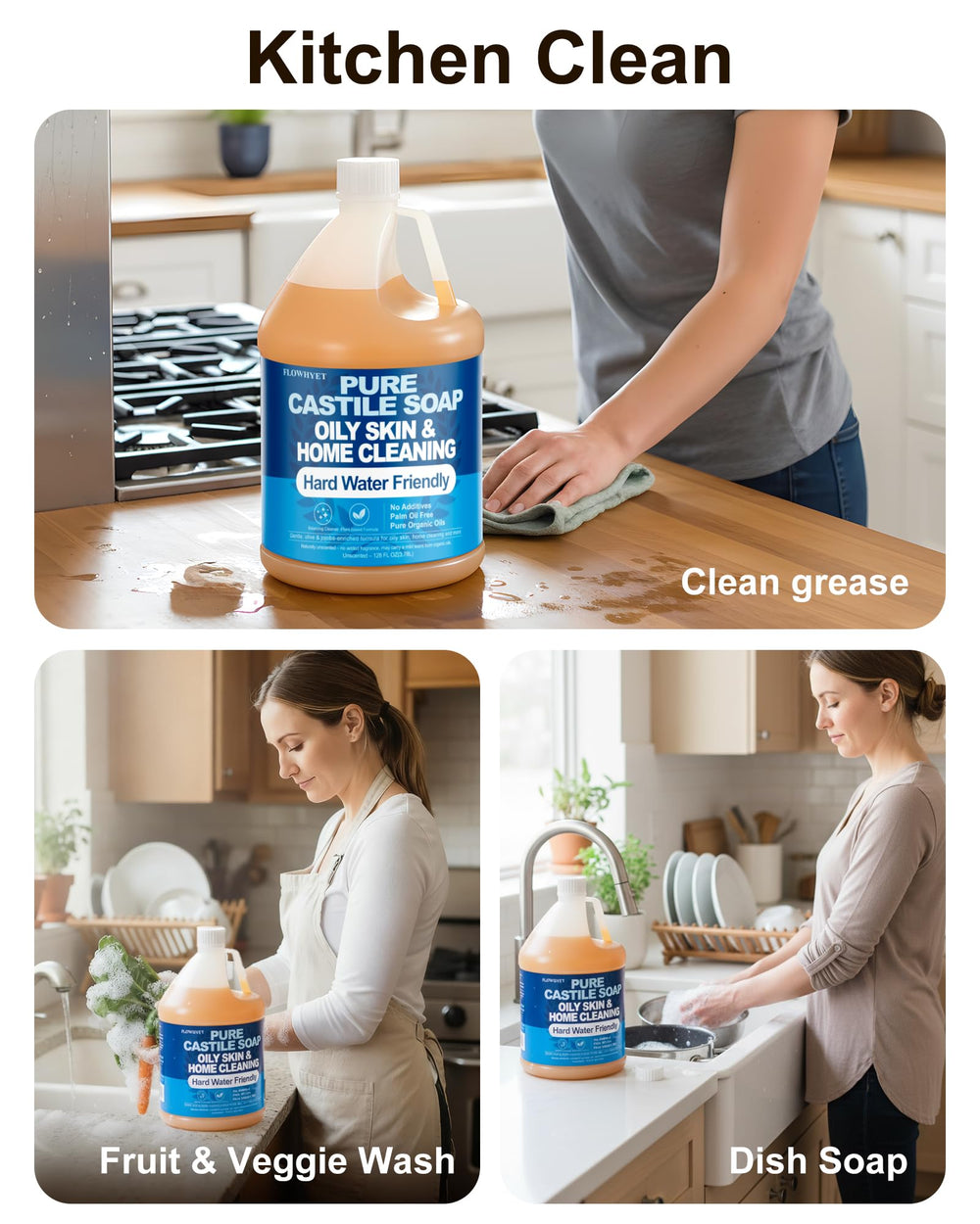 FLOWHYET multi-purpose cleaner for dishes, laundry, and surfaces