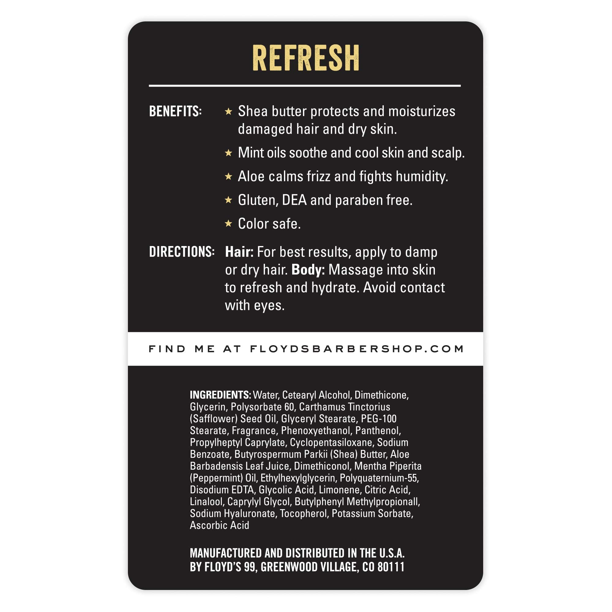 Floyd's 99 Refresh bottle pump action, easy for quick daily conditioning