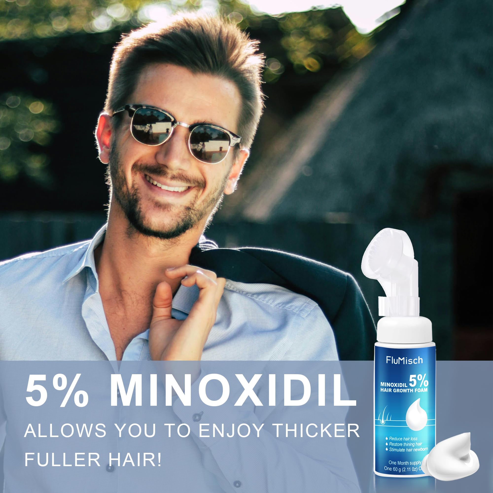 FluMisch Minoxidil Foam no rinse formula fits a convenient daily routine.