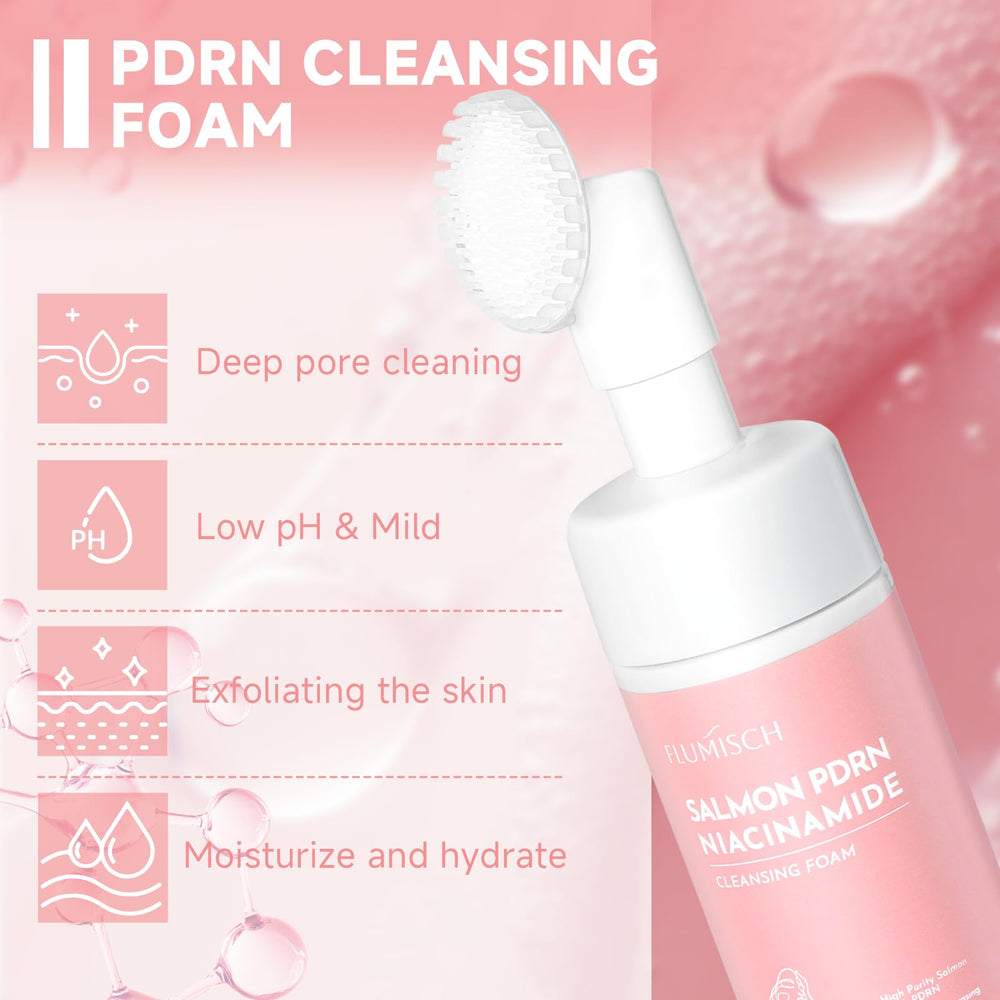 FluMisch Salmon DNA PDRN formula provides low-pH gentle cleansing