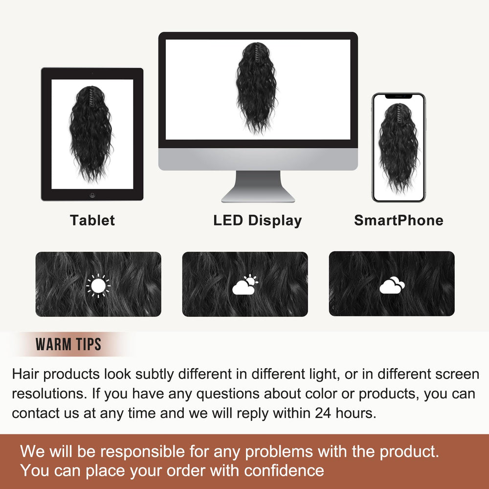Daily-use setup with Flufymooz ponytail for quick styling.