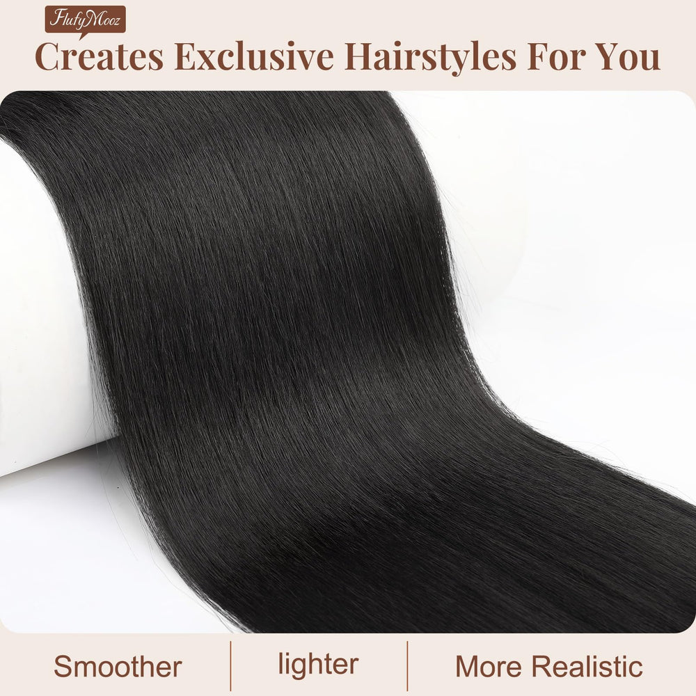 Flufymooz drawstring clip-on ponytail for quick, secure wear