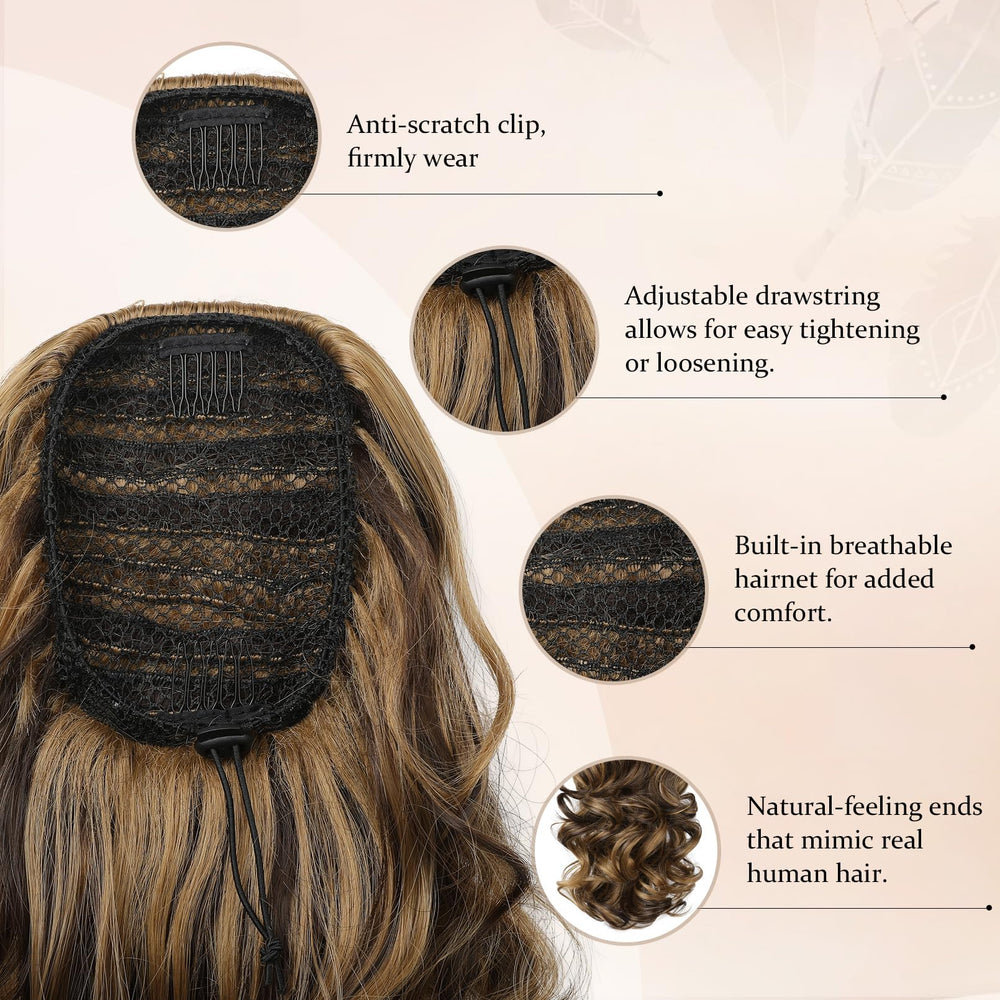 Flufymooz chocolate brown with medium blonde blend for natural color.