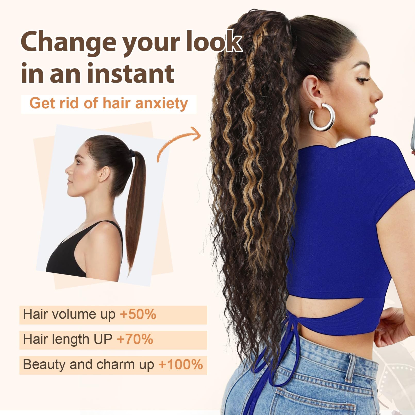Flufymooz fibers stay soft and tangle-free for easy styling.