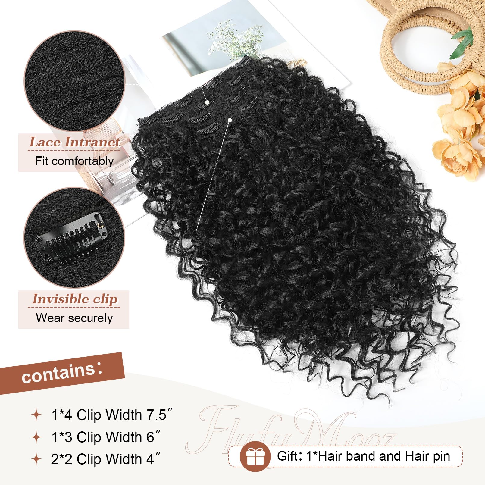 Flufymooz soft hair material close-up with silky shine.