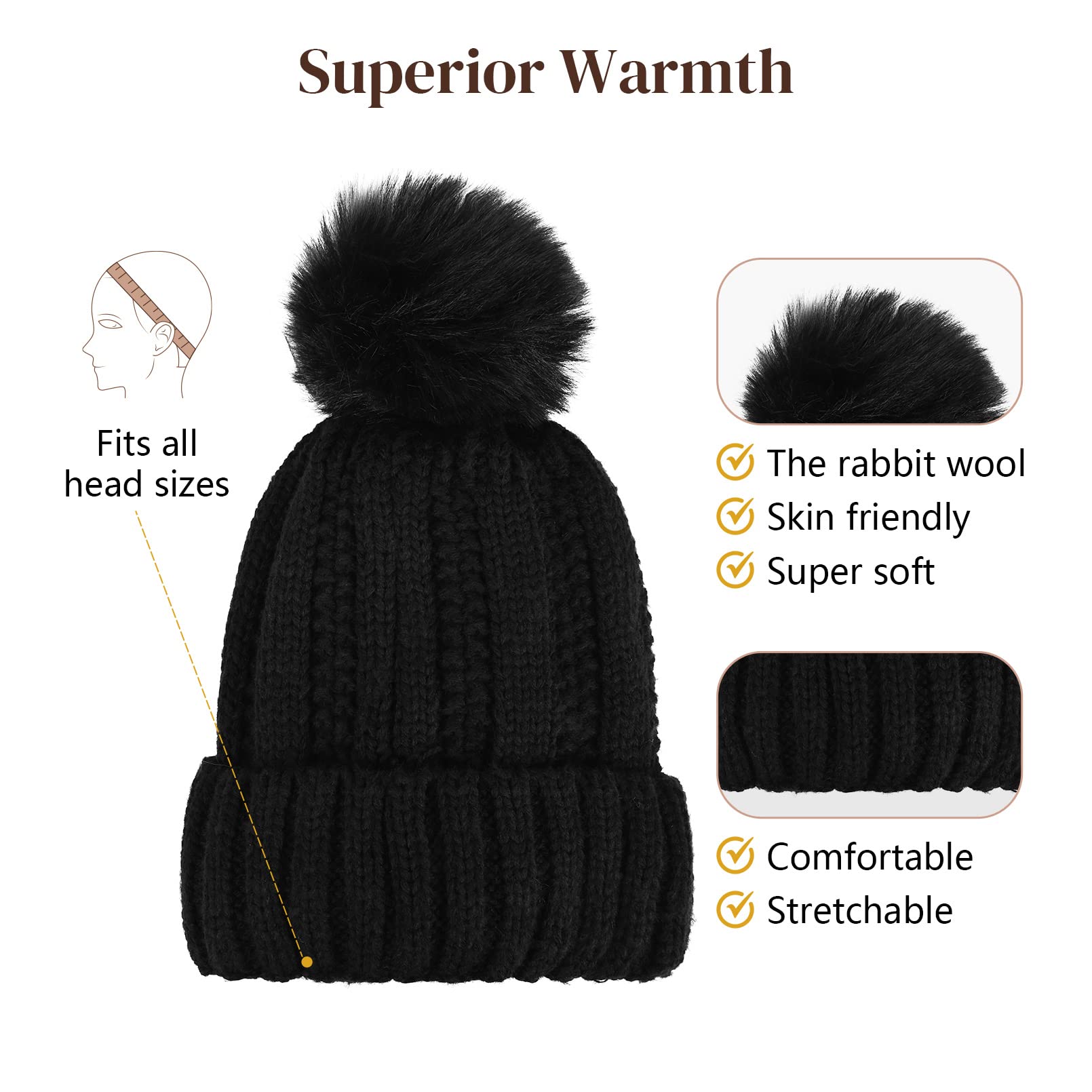 Flufymooz hat wig keeps your head warm on chilly days.