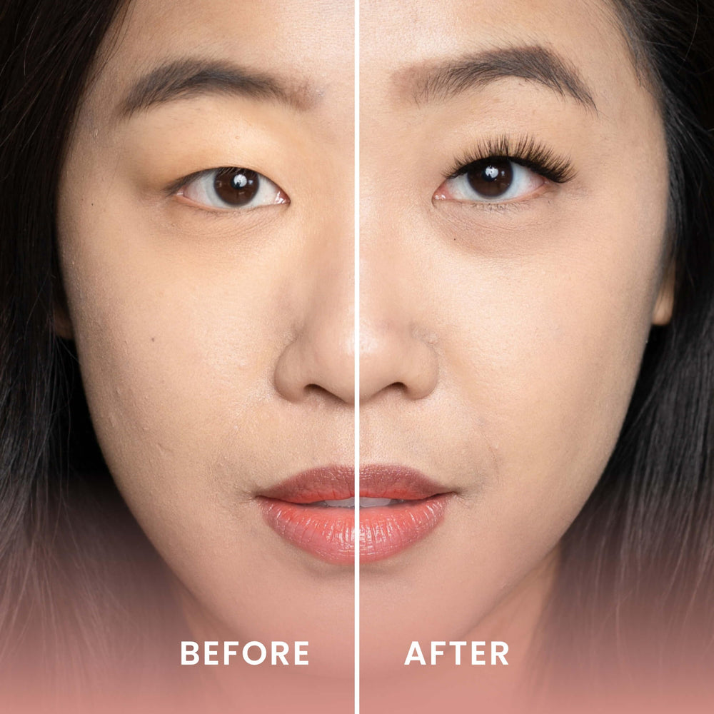 FlutterHabit lashes base application close-up illustrating secure base attachment