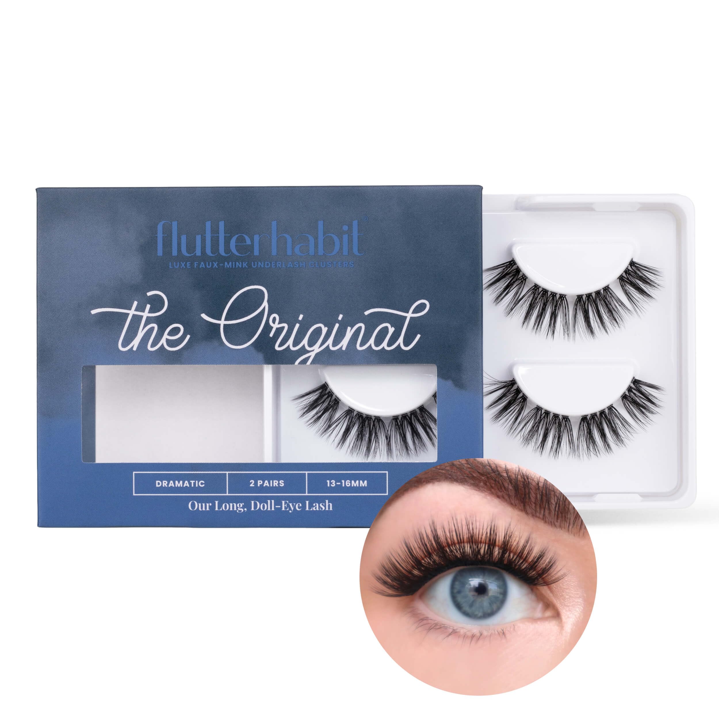 FlutterHabit Original Lashes pre-clustered lashes close-up for easy, mess-free application