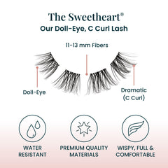 FlutterHabit The Sweetheart Lashes full-look close-up showing curl and volume.