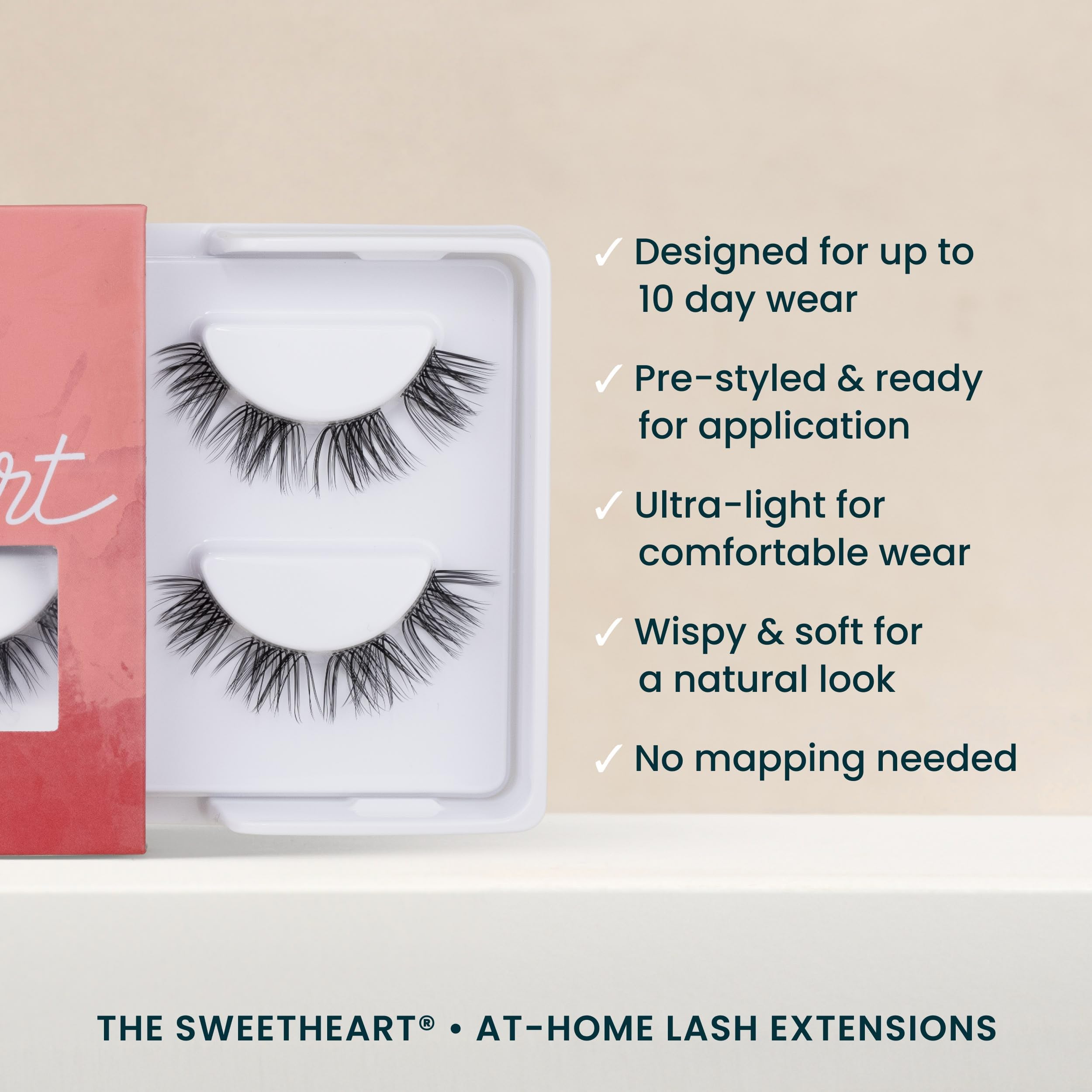 Packaging image of FlutterHabit Sweetheart Lashes ready for at-home styling.