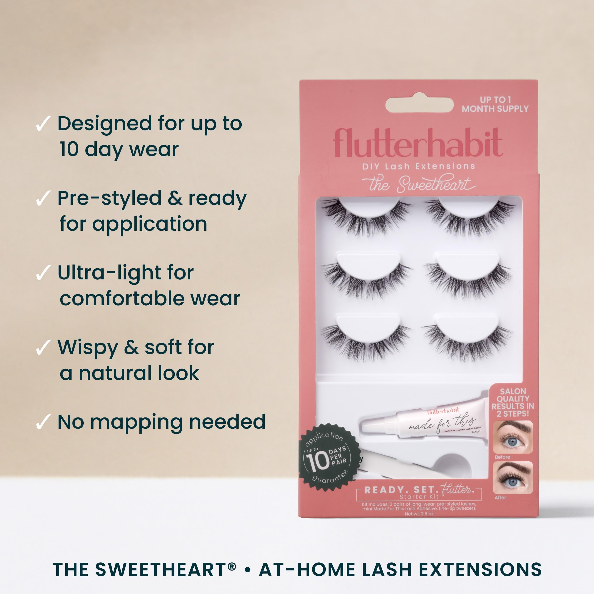FlutterHabit Sweetheart Starter Kit adhesive glue included for secure wear