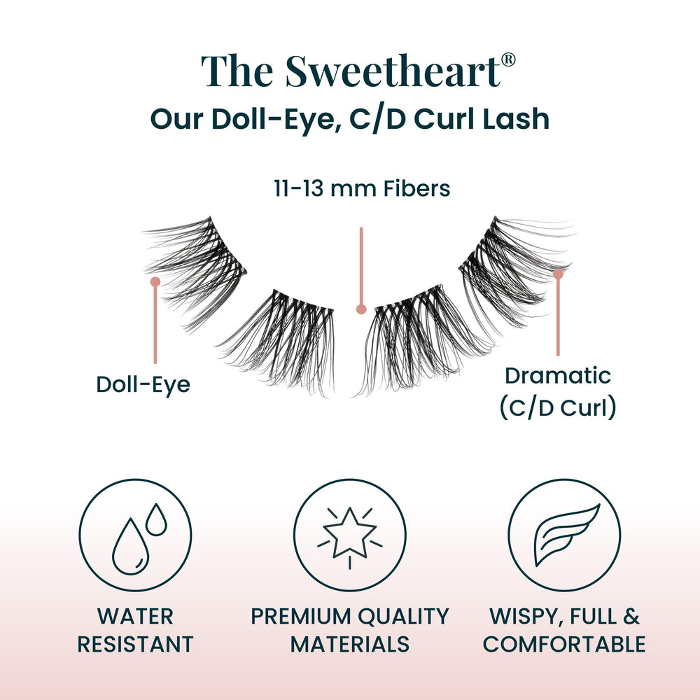 FlutterHabit Sweetheart Starter Kit lash set 3 for denser, dramatic effect
