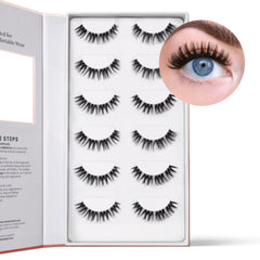 Close-up of FlutterHabit The Flirt lash clusters blending with natural lashes