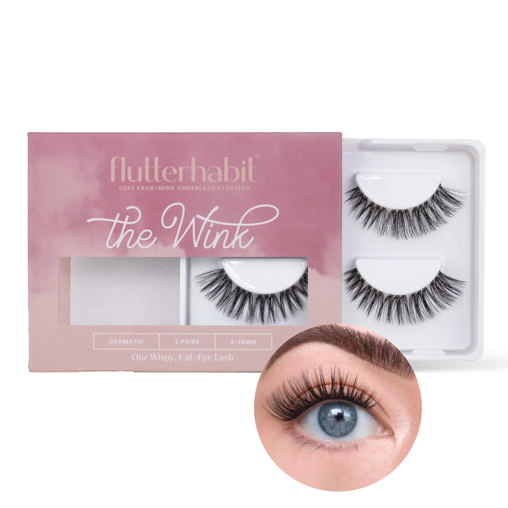 FlutterHabit The Wink Lashes pre-clustered design for quick, effortless application.