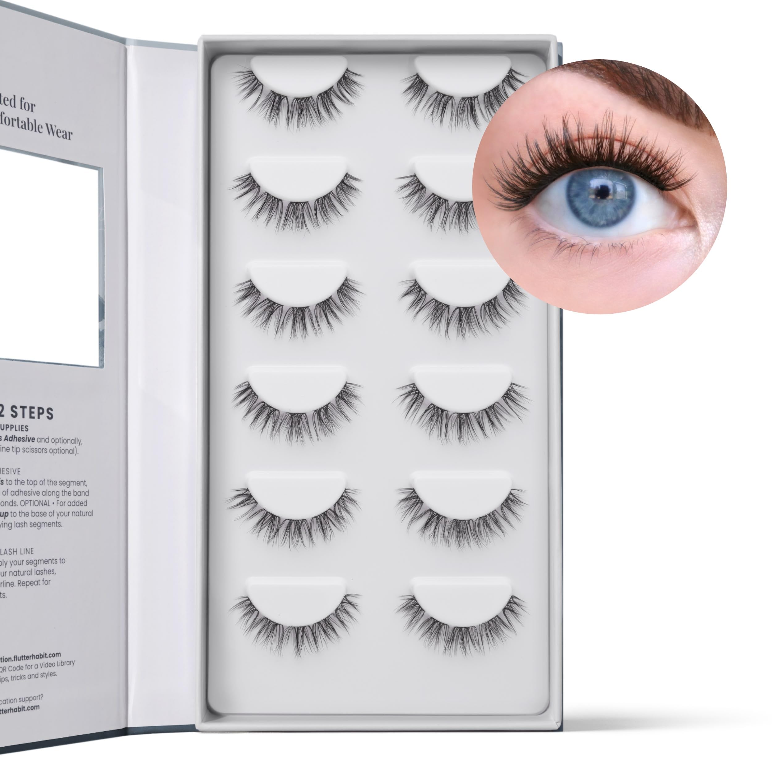 FlutterHabit Water Lily Lash Clusters close-up fibers look lightweight and natural