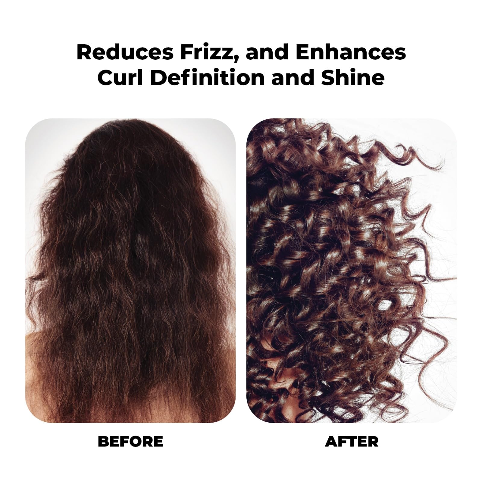 Flux Up Curly Hair Shampoo natural ingredients visual emphasizes coconut oil and shea benefits.