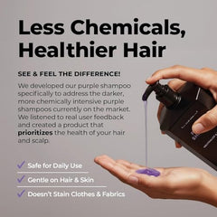 Flux Up Purple Shampoo features oat protein to help keep color treated hair soft.