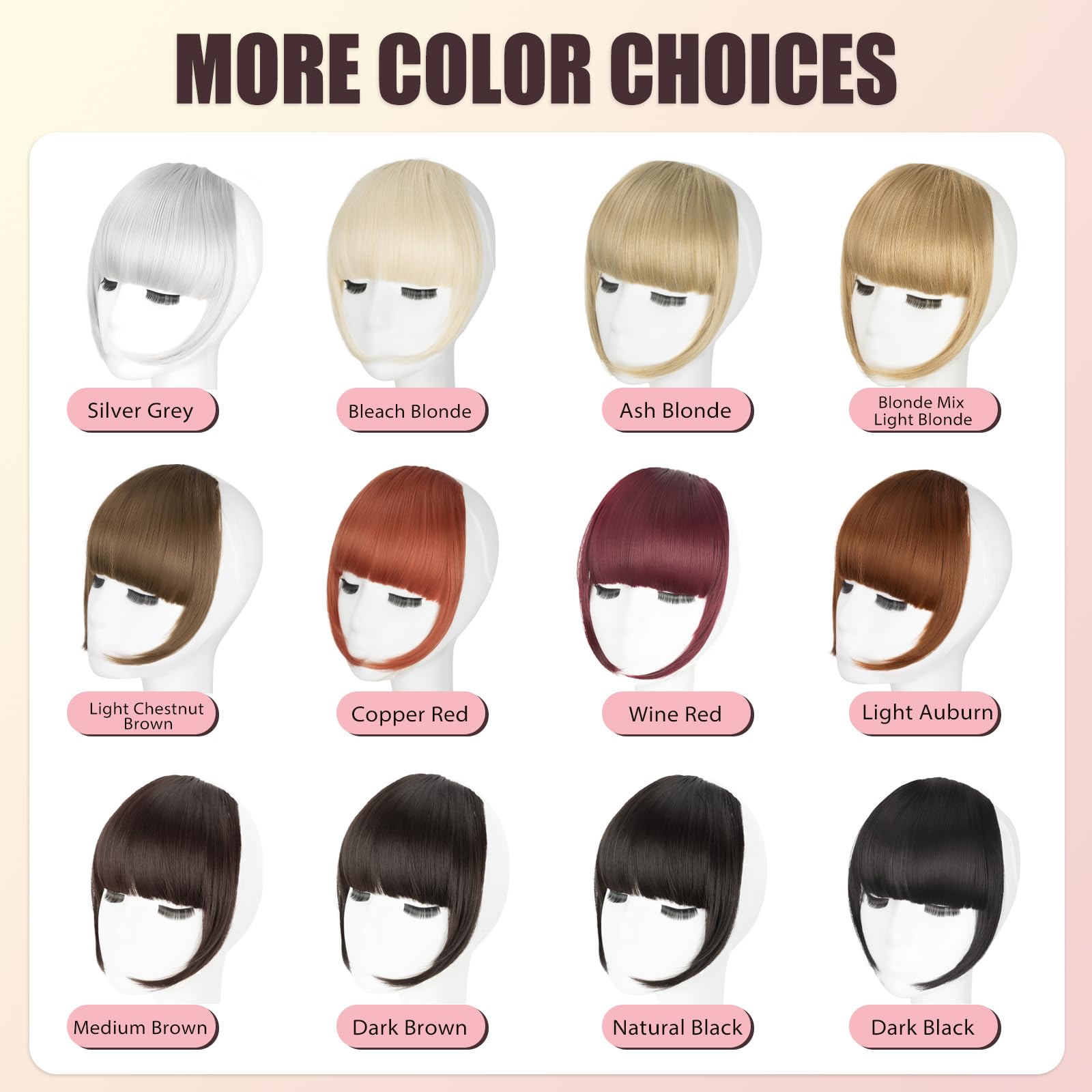 Flvaco bangs for daily wear or events, easy to swap looks.