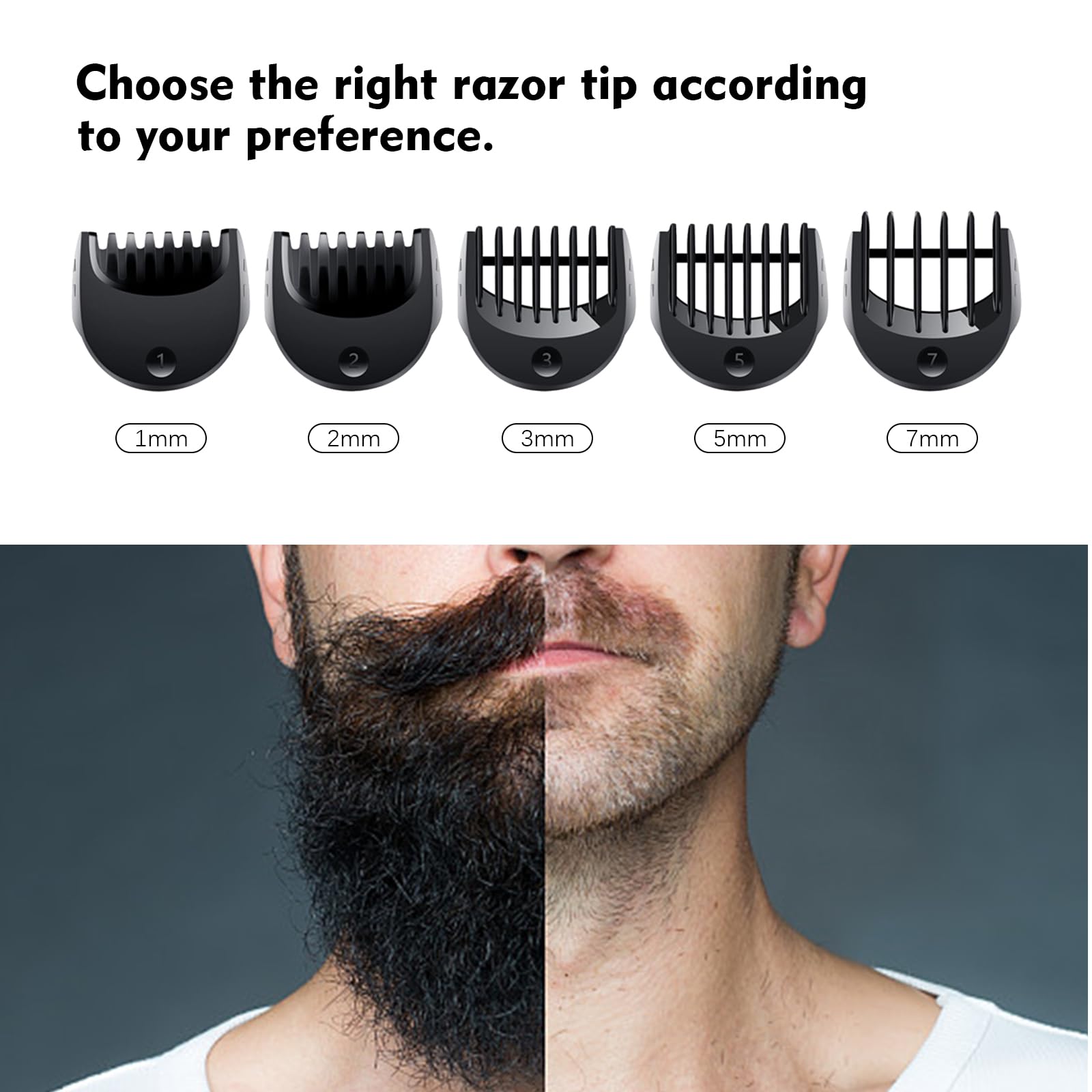 Flylin beard-trimmer-attachment 1mm-guard for fine detailing and edge lines.