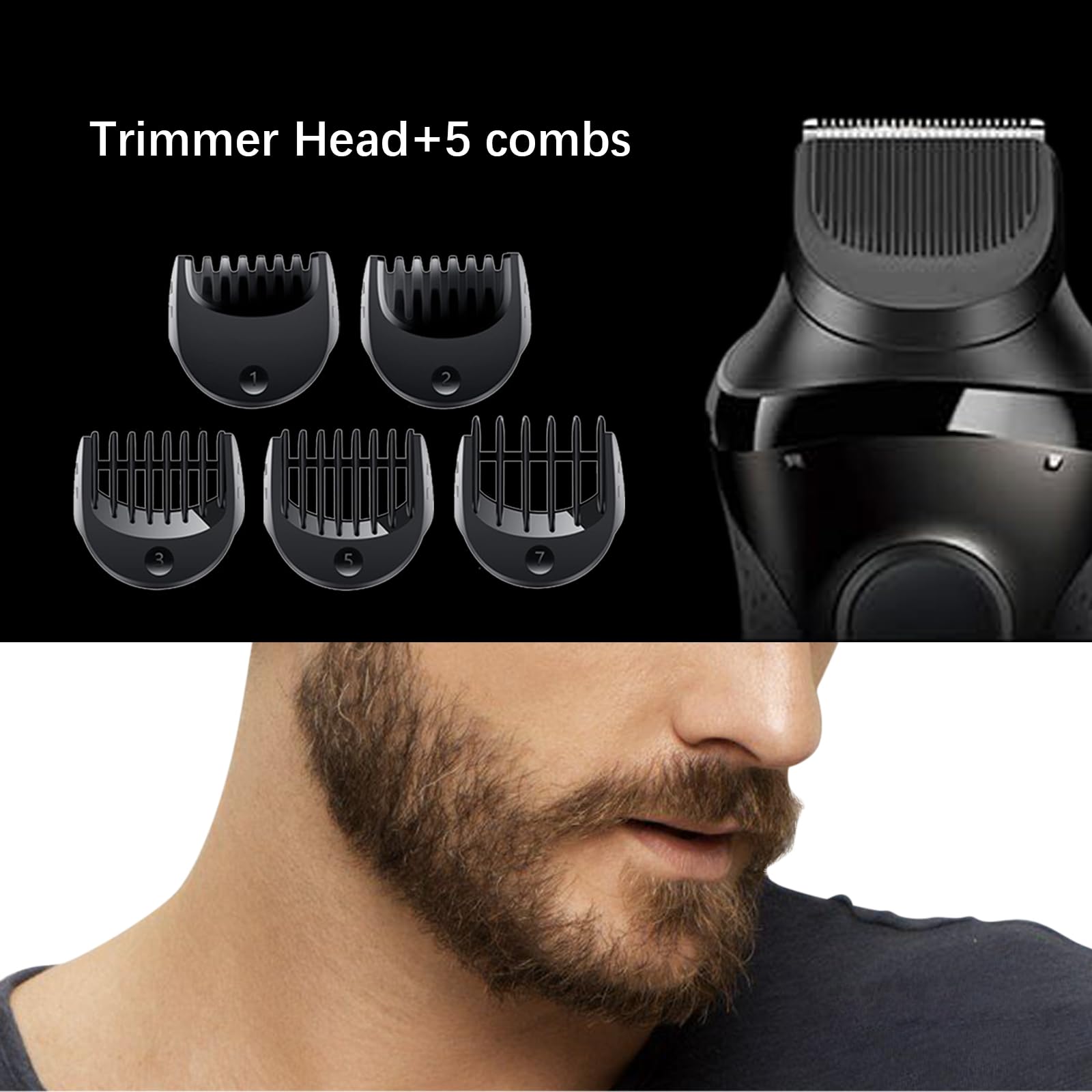 Flylin beard-trimmer-attachment 5-7mm guides displayed for versatile length control.