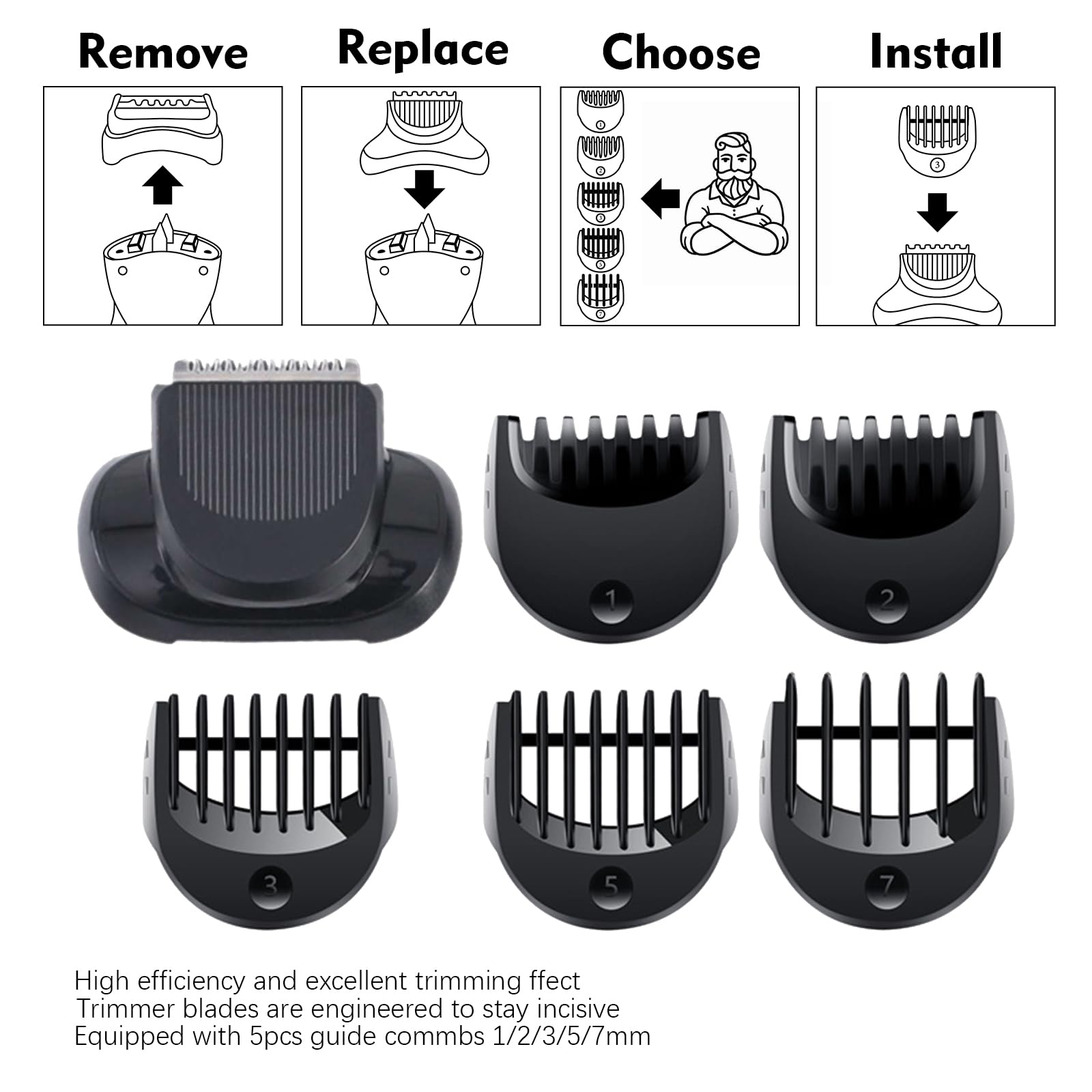 Flylin beard-trimmer-attachment durable-abs-material highlight long-lasting performance.
