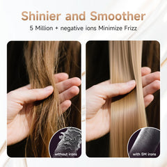 FLYZEMAA ionic coating reduces frizz for smoother, shinier results.