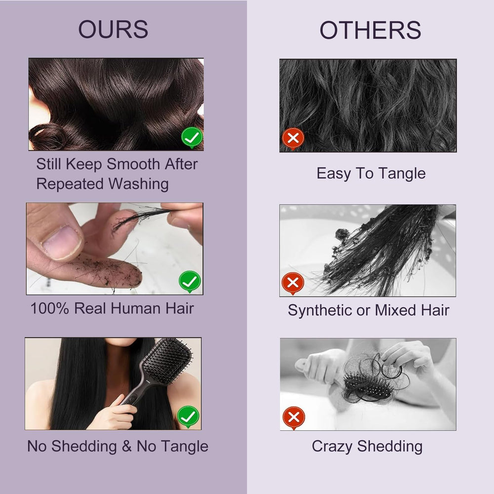 Flyzhuim Deep Wave 24 inch close-up shows uniform weft and natural shine.