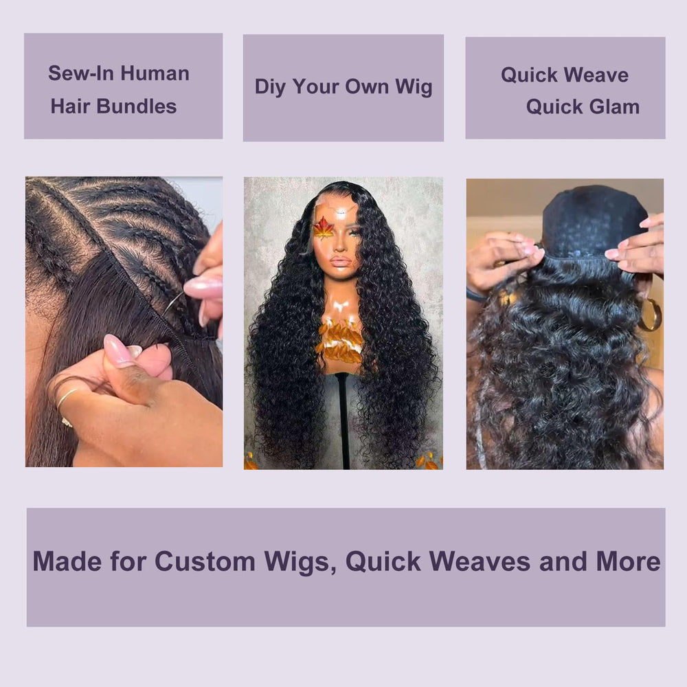 Flyzhuim bundle set includes wig cap for quick styling setup.