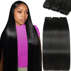 FMIDKOU 20-inch straight Brazilian hair bundles for seamless sew-in results