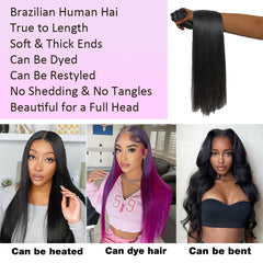 FMIDKOU 24-inch straight Brazilian hair bundles for length and fullness
