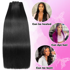 FMIDKOU unprocessed Brazilian virgin hair extensions in natural black