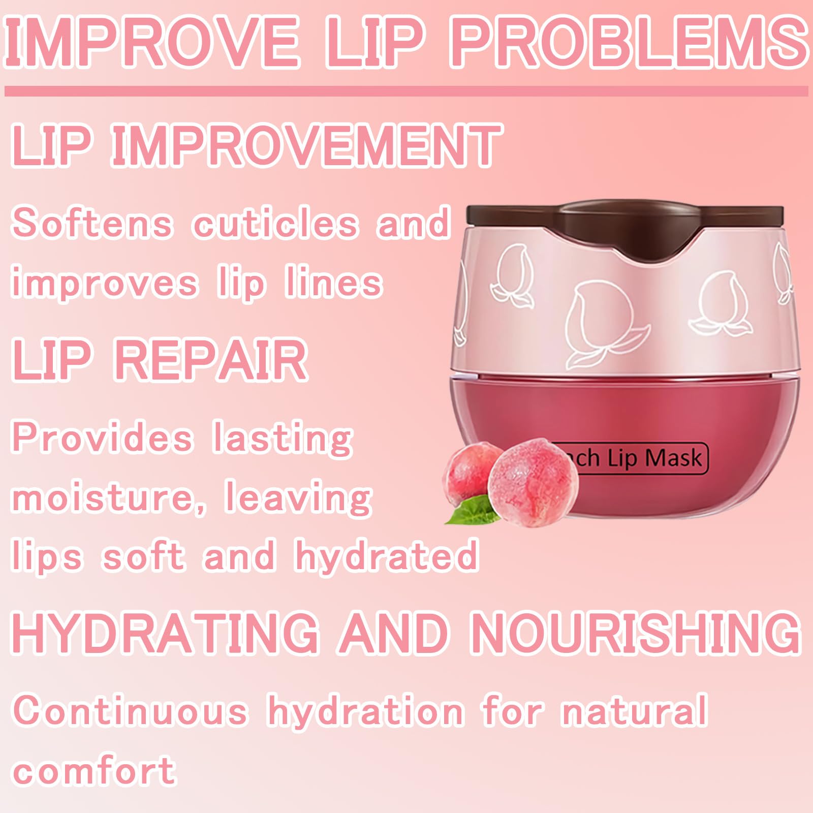 FNOLECY Peach lip balm stick with mint for gentle healing
