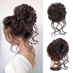 Foaoit claw clip messy bun hair piece shows natural fullness for an easy updo