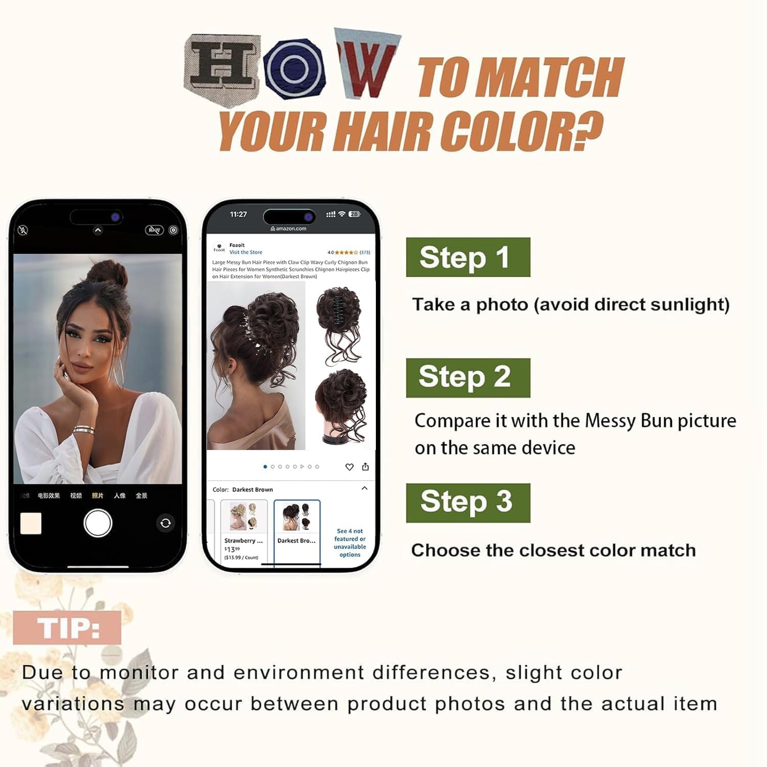 Foaoit detachable clip option lets you switch to classic bun