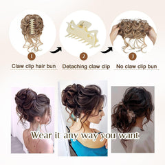 Foaoit easy-clip secure-fit bun for all-day stability.