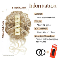 Foaoit Messy Bun Extension in dirty blonde adds natural volume