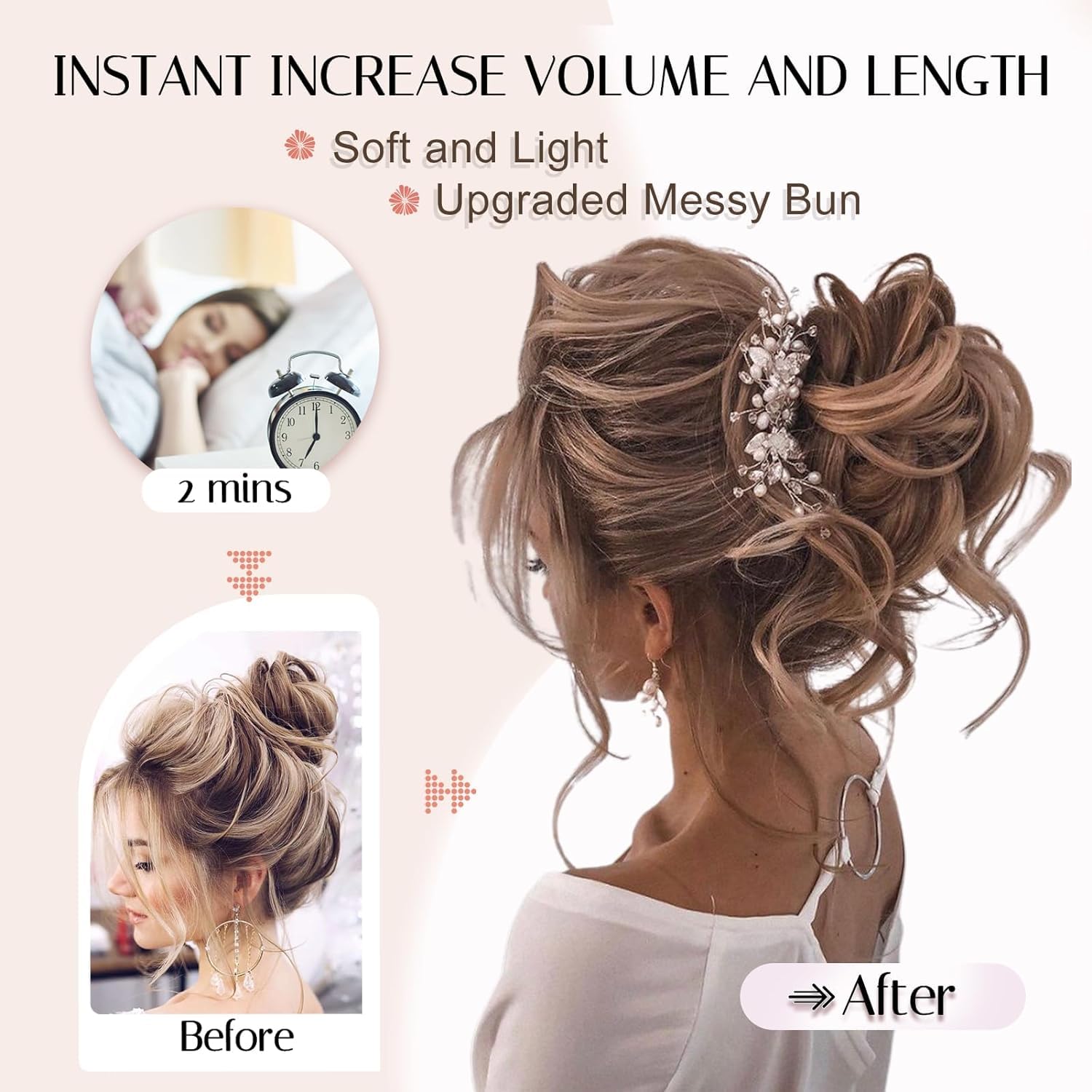 Foaoit soft-glossy bun adds shine and fullness to thin hair.