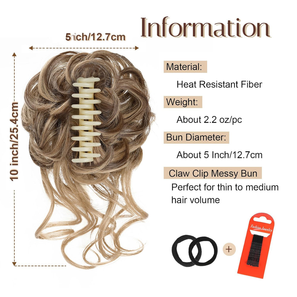 Foaoit wavy curly bun hair piece offers natural look and easy attachment.