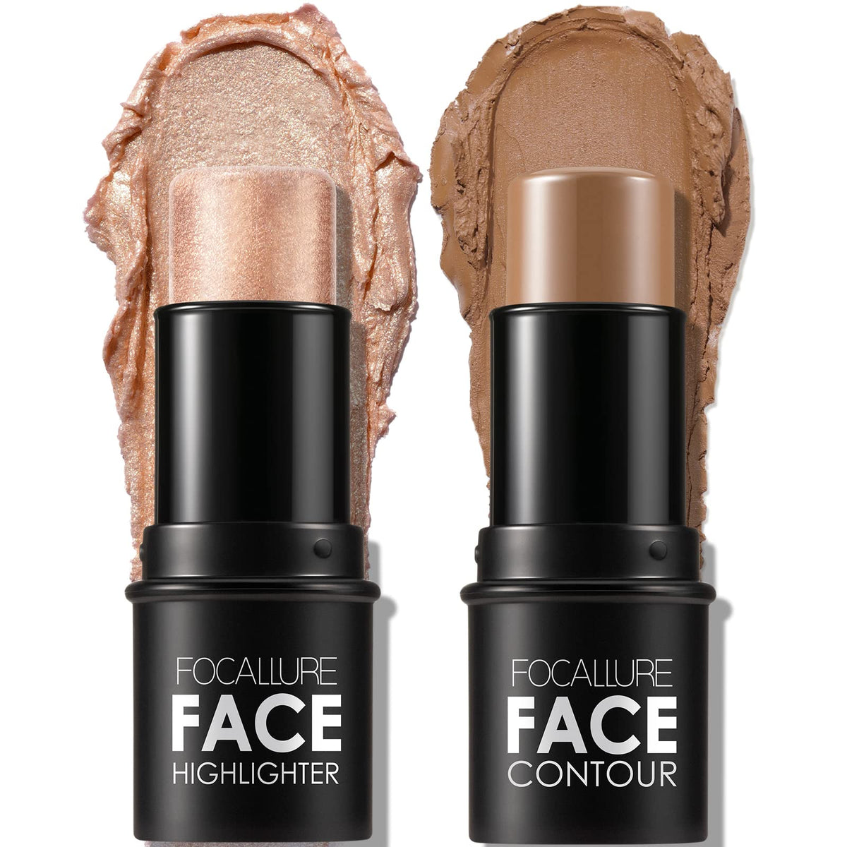 FOCALLURE 2pcs mineral contour sticks packaging for on-the-go glow.