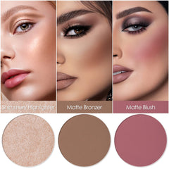 FOCALLURE blush powder with rich pigment for long-lasting rosy color
