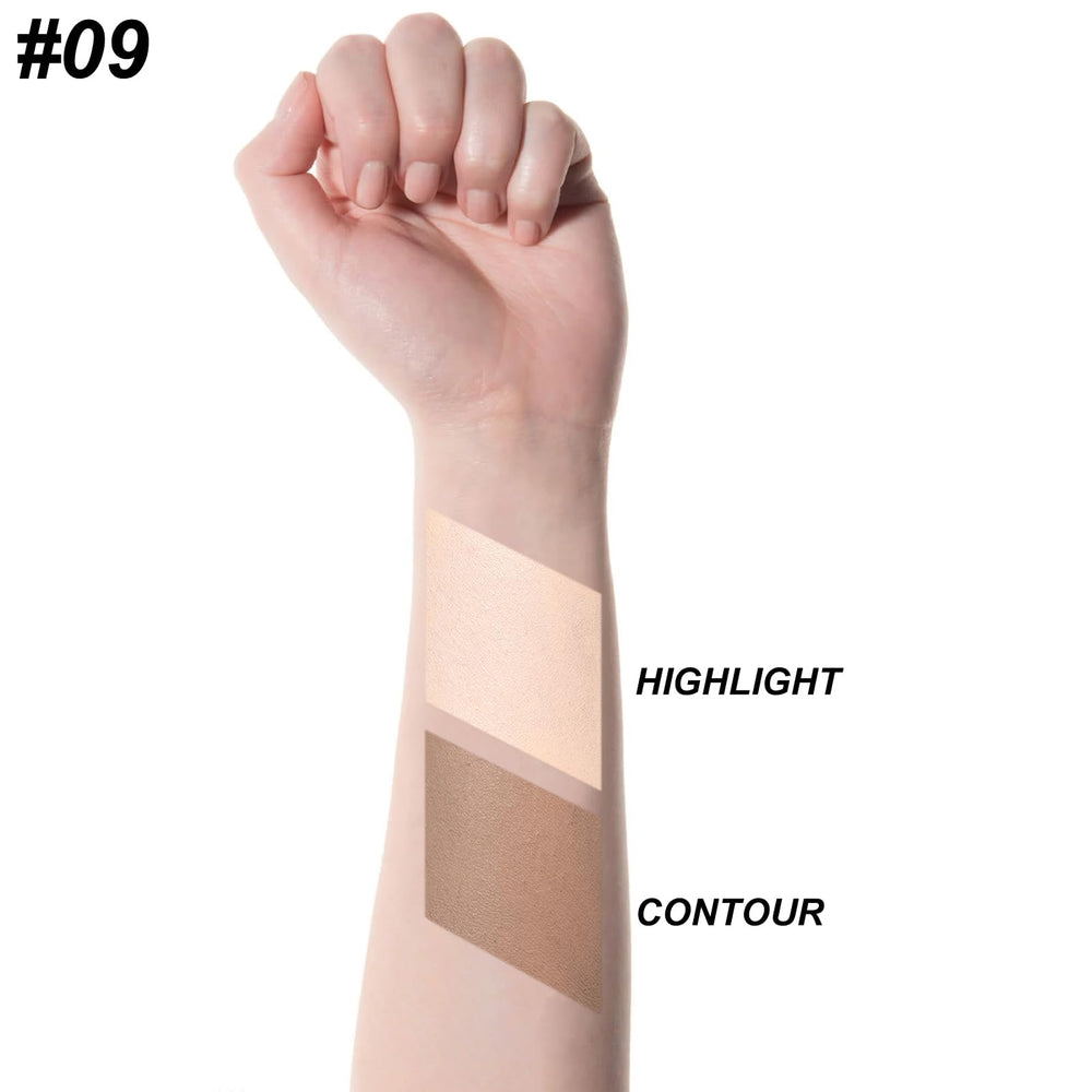 FOCALLURE bronzer swatch on cheek shows warm contour
