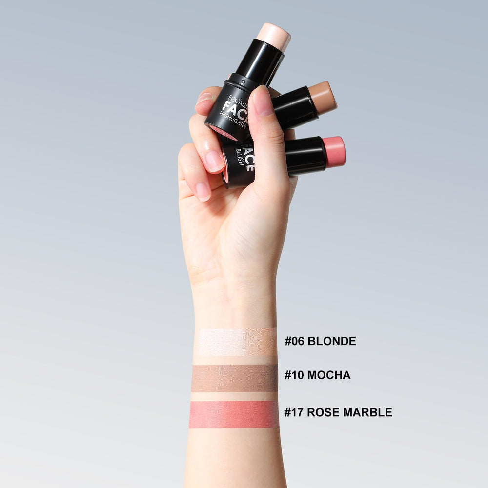 FOCALLURE bronzer swirl shows sun-kissed warmth with blendable cream texture for effortless contour.