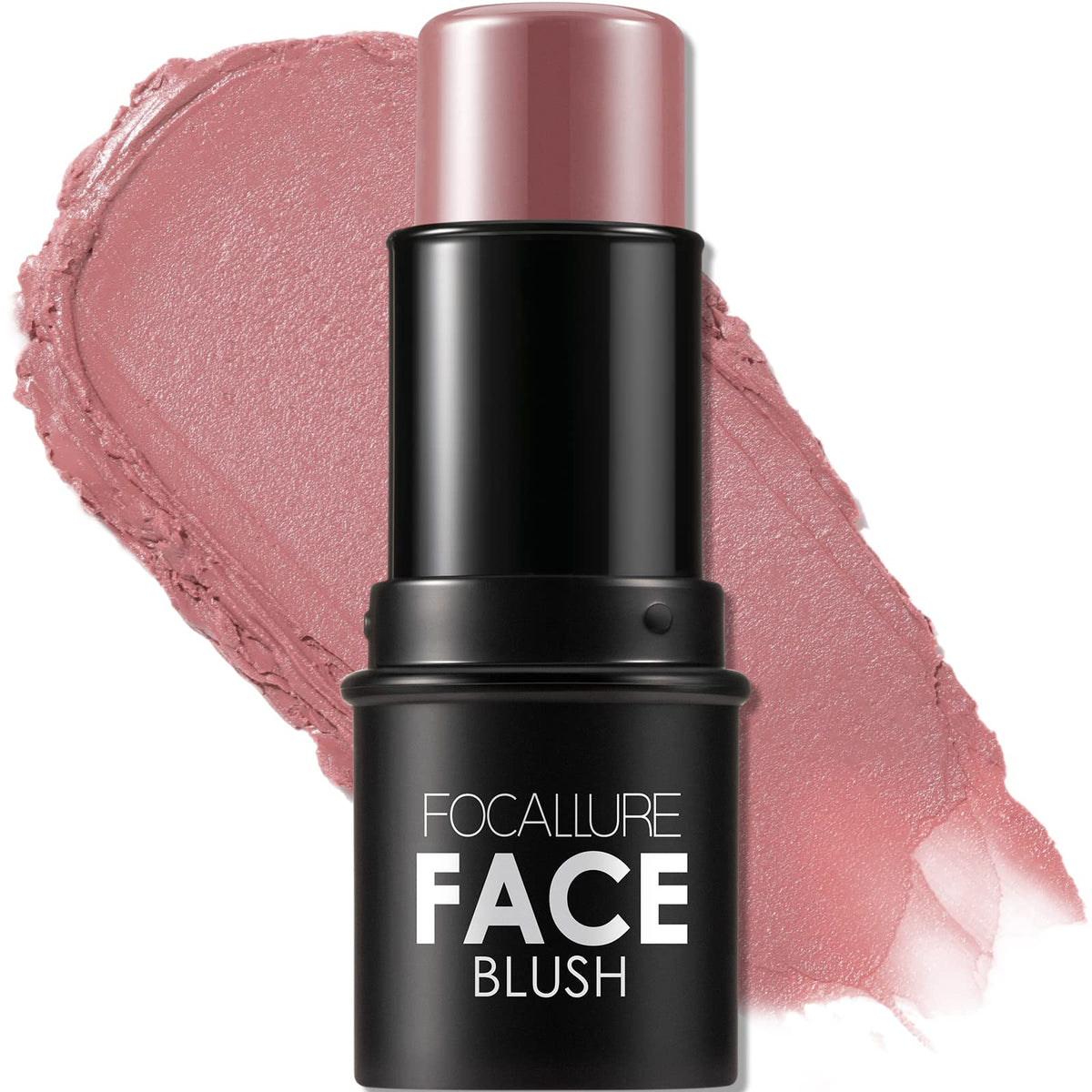 FOCALLURE Rose Flush cream blush application on cheeks for a natural glow.