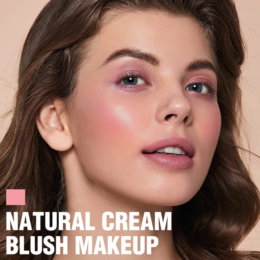 FOCALLURE Cream Blush Stick Baby Pink swirl on cheek demonstrates buildable pigment.