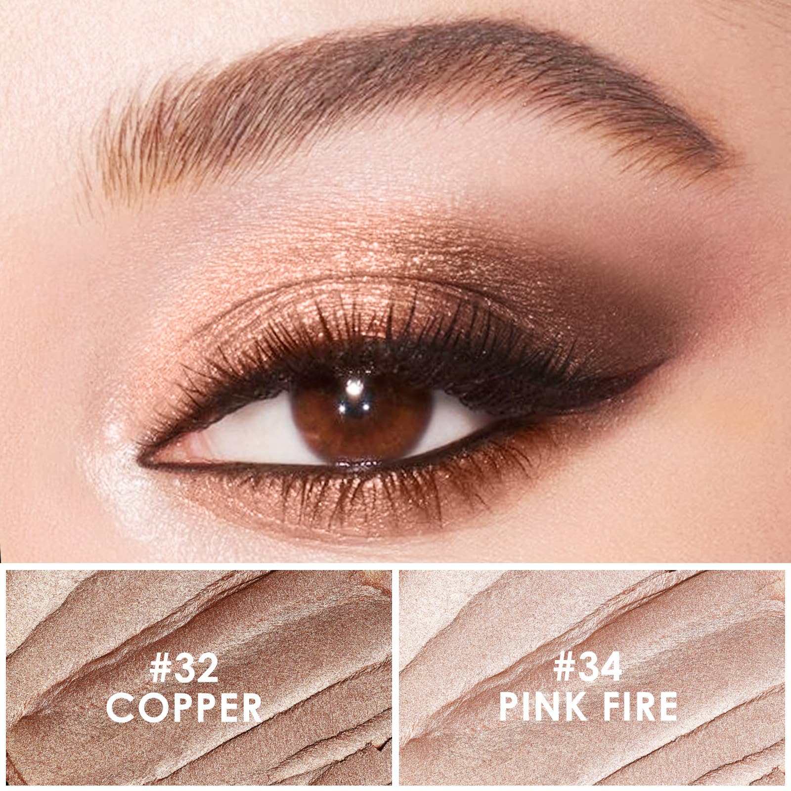 FOCALLURE eyeshadow stick swatches on arm reveal rich color payoff.